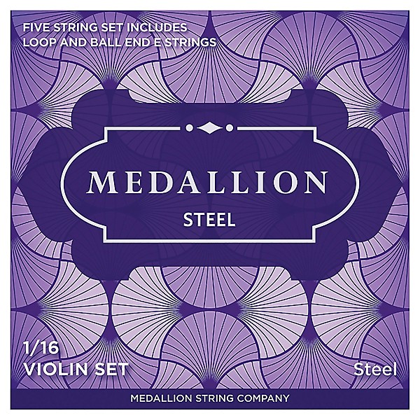 Medallion Strings Steel Violin String Set 1/16 Size, Medium