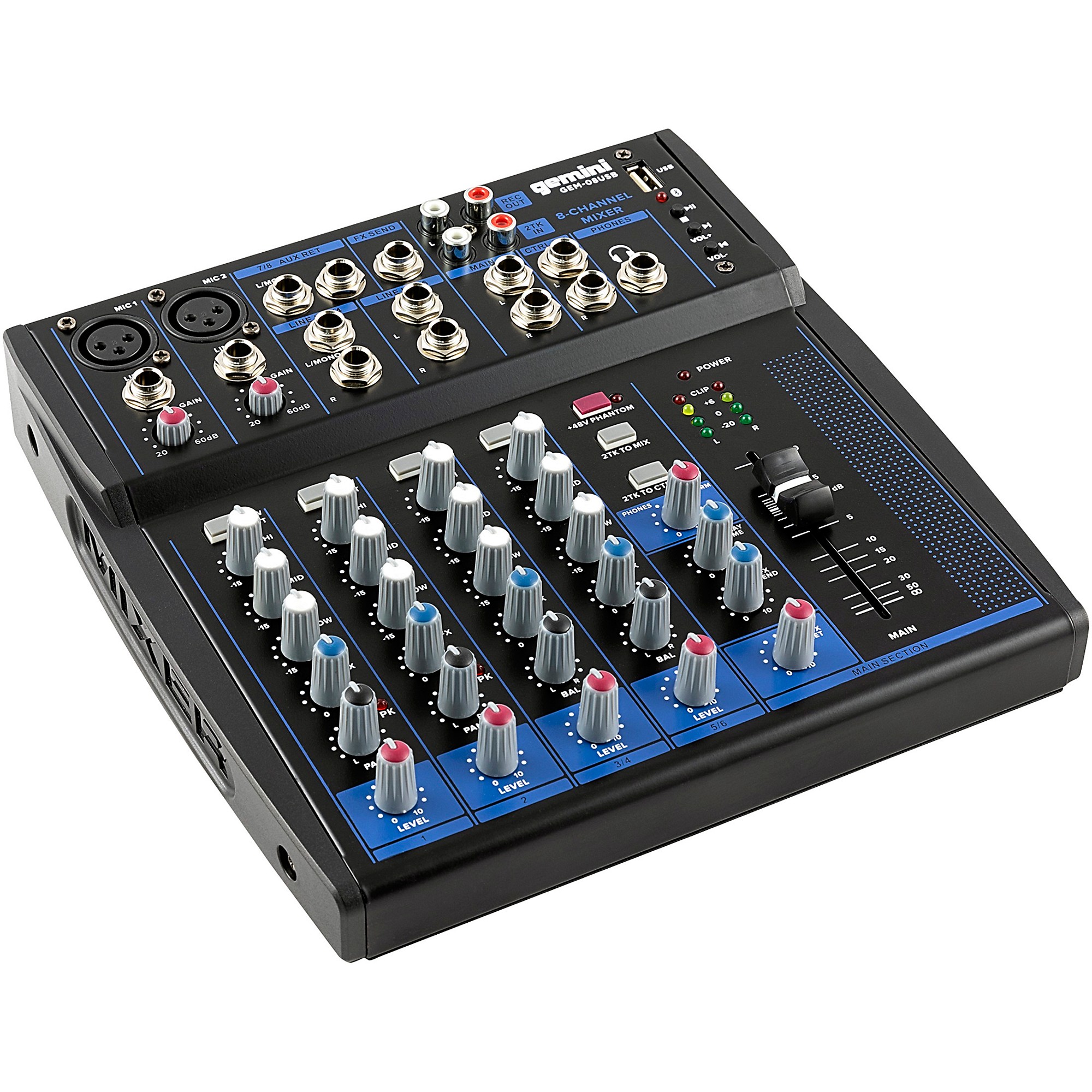 Gemini GEM-08 USB 8 Channel USB mixer With Bluetooth | Guitar Center