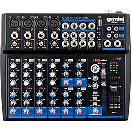 Gemini GEM-12USB 12-Channel USB Mixer for Podcasts With Bluetooth and Effects