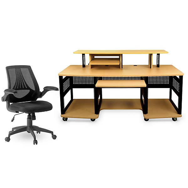 Studio RTA Producer Station Maple and Mesh Managers Office Chair Bundle ...