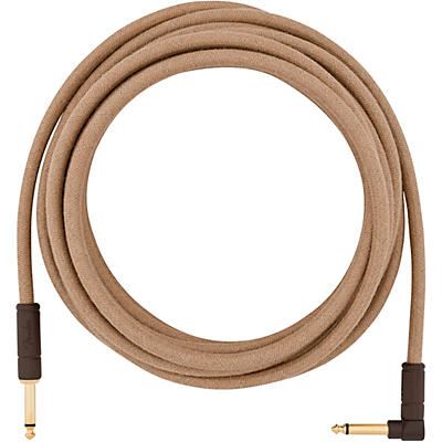 Fender Festival Pure Hemp Straight To Angle Instrument Cable 18.6 Ft. Natural for sale