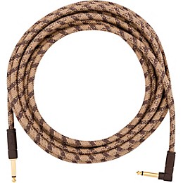 Fender Festival Pure Hemp Straight to Angle Instrument Cable 18.6 ft. Brown