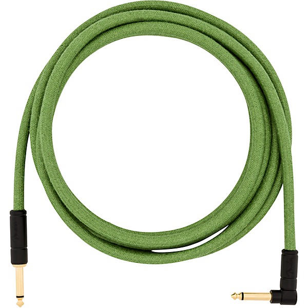 Fender Festival Pure Hemp Straight to Angle Instrument Cable 10 ft. Green