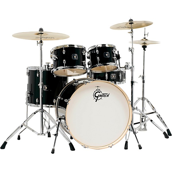 Gretsch Drums Energy 5-Piece Drum Set With Hardware and Zildjian Cymbals Black