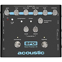 Open Box Acoustic Bass Preamp and DI Pedal with Overdrive Level 1