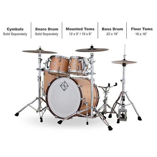 Open Box Dixon Cornerstone Maple 4-Piece Shell Pack Level 1 Gloss Natural