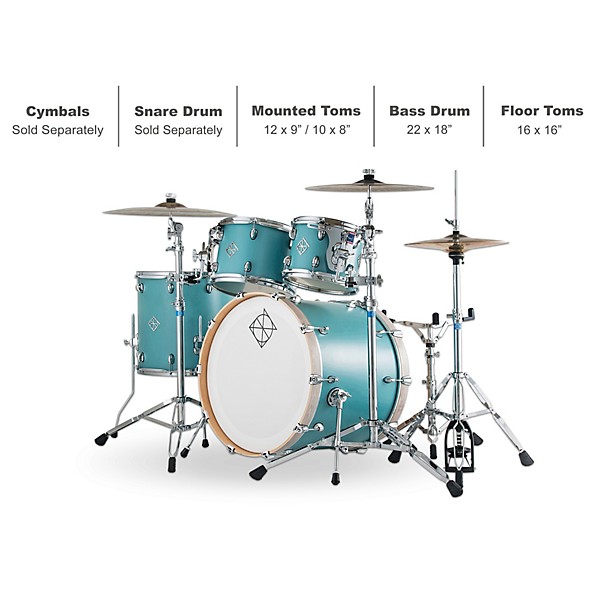 Dixon Cornerstone Maple 4-Piece Shell Pack Quetzal Blue