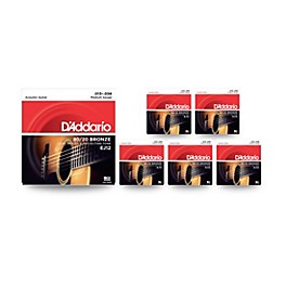 D'Addario EJ12 80/20 Bronze Medium Acoustic Guitar Strings - 6-Pack