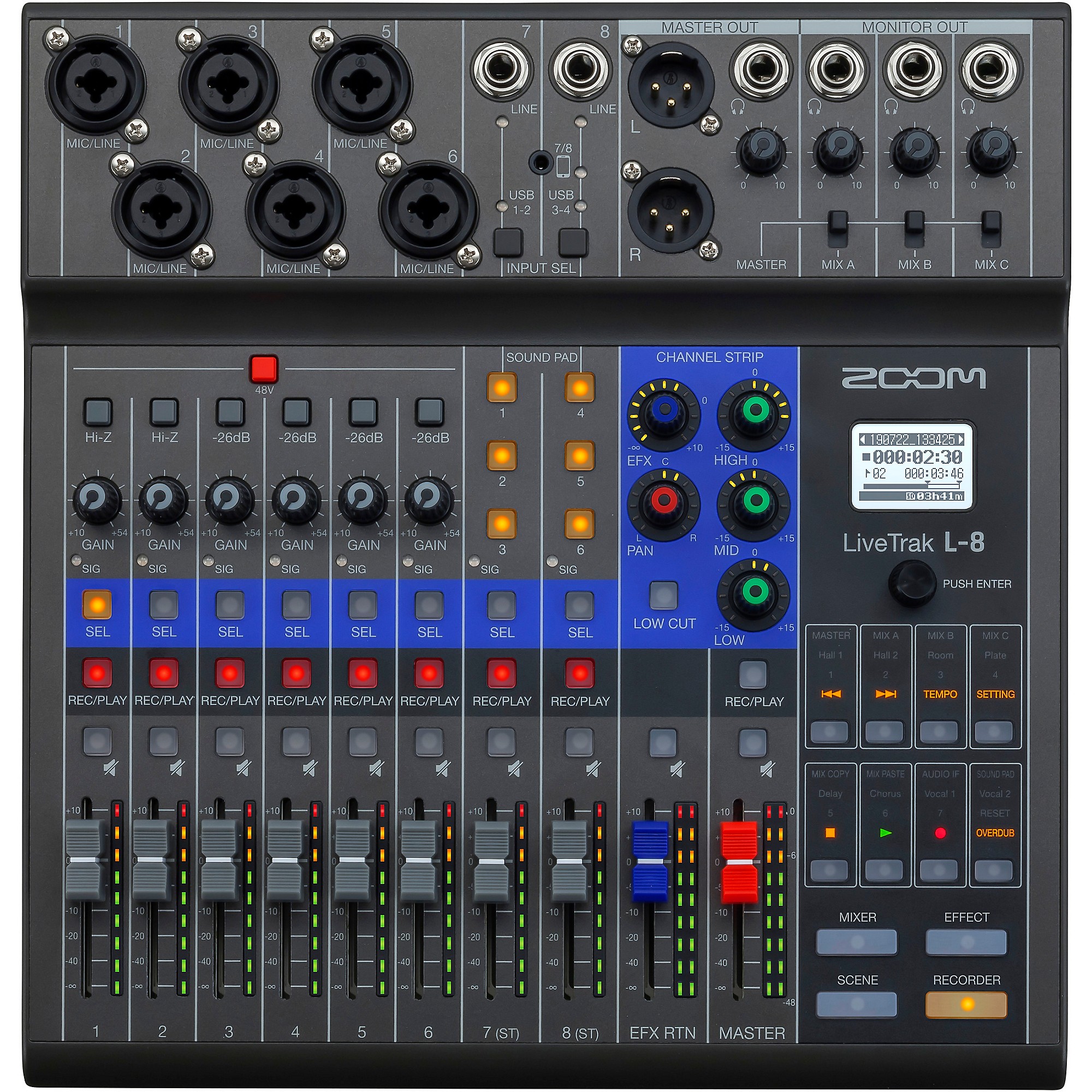 Zoom LiveTrak L 8 Channel Mixer   Guitar Center