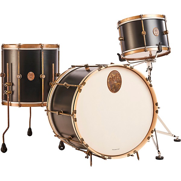 A&F Drum  Co Black Club Maple 3-Piece Drum Shell Pack
