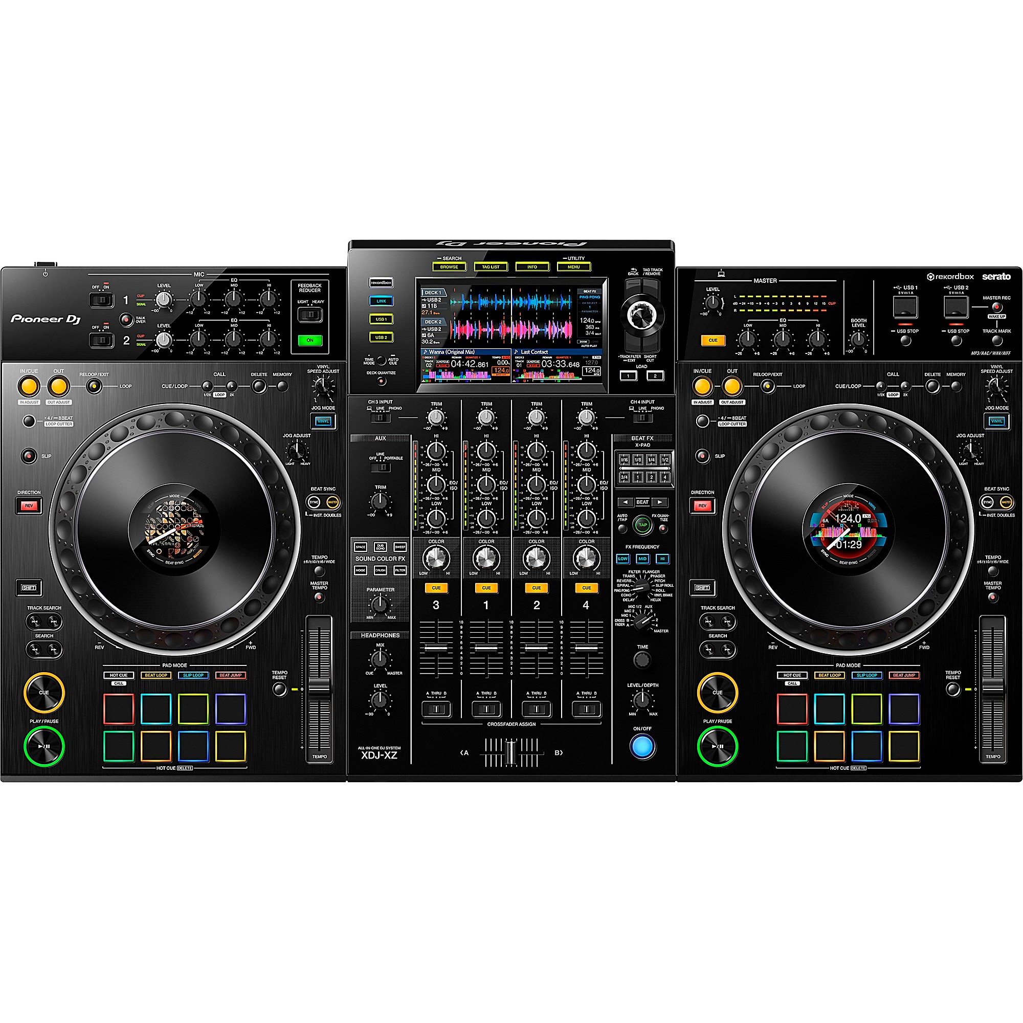 Pioneer DJ XDJ-XZ 4-Channel Standalone Controller for rekordbox dj and  Serato DJ Pro