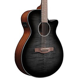 Ibanez AEG70 Flamed Maple Top Grand Concert Acoustic-Electric Guitar Transparent Charcoal Burst