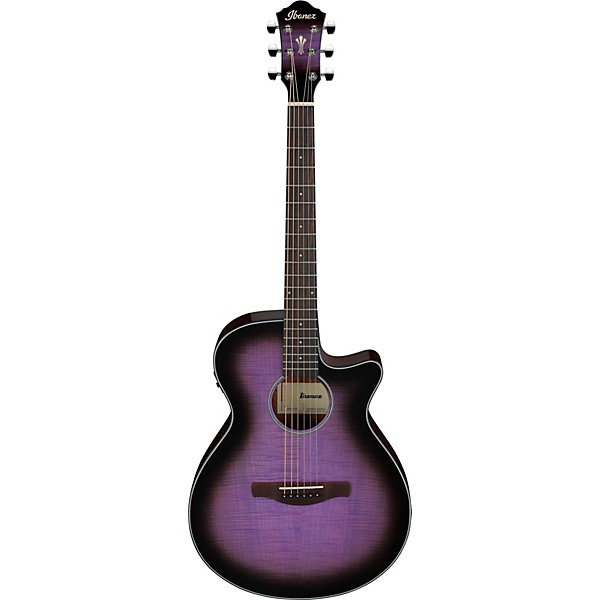 Ibanez AEG70 Flamed Maple Top Grand Concert Acoustic-Electric Guitar Transparent Violet Sunburst