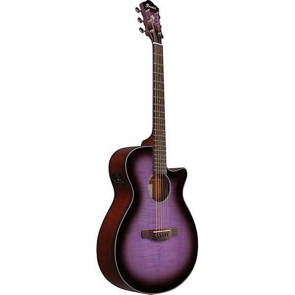 Ibanez AEG70 Flamed Maple Top Grand Concert Acoustic-Electric Guitar Transparent Violet Sunburst