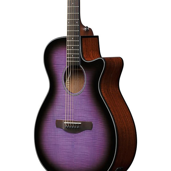 Ibanez AEG70 Flamed Maple Top Grand Concert Acoustic-Electric Guitar Transparent Violet Sunburst