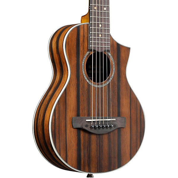 Open Box Ibanez EWP13DBO Exotic Wood Piccolo Acoustic Guitar Level 1 Dark Brown Open Pore