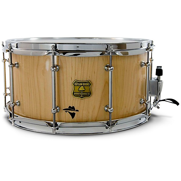 Clearance OUTLAW DRUMS Bandit Series Snare Drum With Chrome Hardware 14 x 6.5 in. Notorious Natural Wood