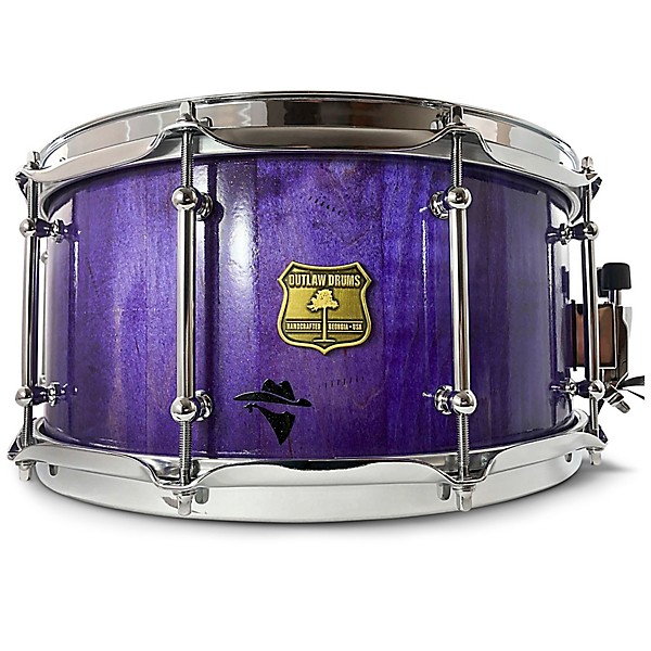 OUTLAW DRUMS Bandit Series Snare Drum With Chrome Hardware 14 x 8 in. Perilous Purple Sparkle