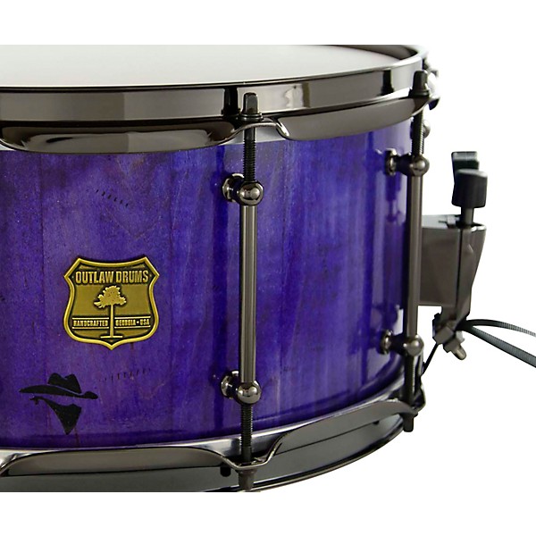 OUTLAW DRUMS Bandit Series Snare Drum With Black Hardware 14 x 6.5 in. Perilous Purple Sparkle