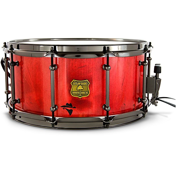 OUTLAW DRUMS Bandit Series Snare Drum With Black Hardware 14 x 7 in. Reckon Red