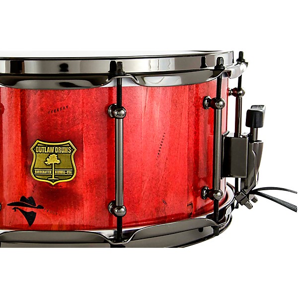 OUTLAW DRUMS Bandit Series Snare Drum With Black Hardware 14 x 7 in. Reckon Red