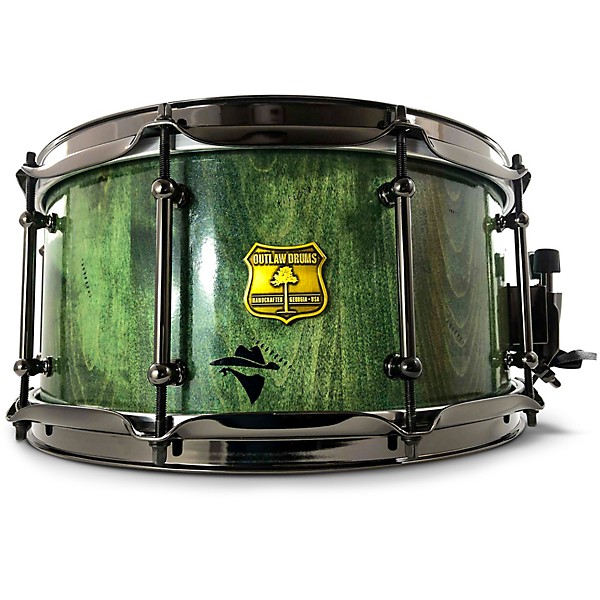 OUTLAW DRUMS Bandit Series Snare Drum With Black Hardware 14 x 8 in. Gallop Green
