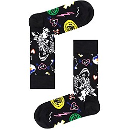 Happy Socks Linda and Johnny Black Guitar Socks Small