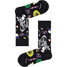 Happy Socks Linda and Johnny Black Guitar Socks Small Happy Socks Linda and Johnny Black Guitar Socks Small