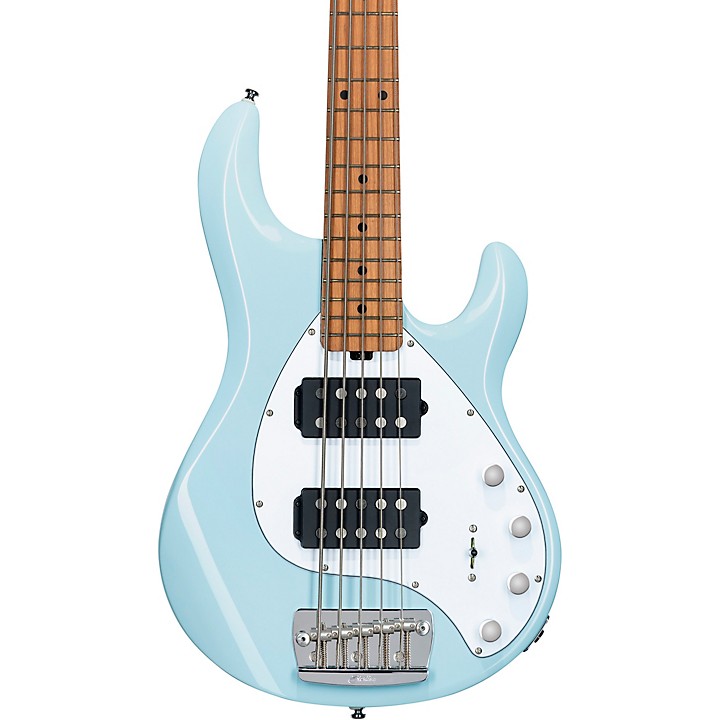 Sterling by Music Man StingRay 35HH Maple Fingerboard 5-String Electric  Bass Daphne Blue