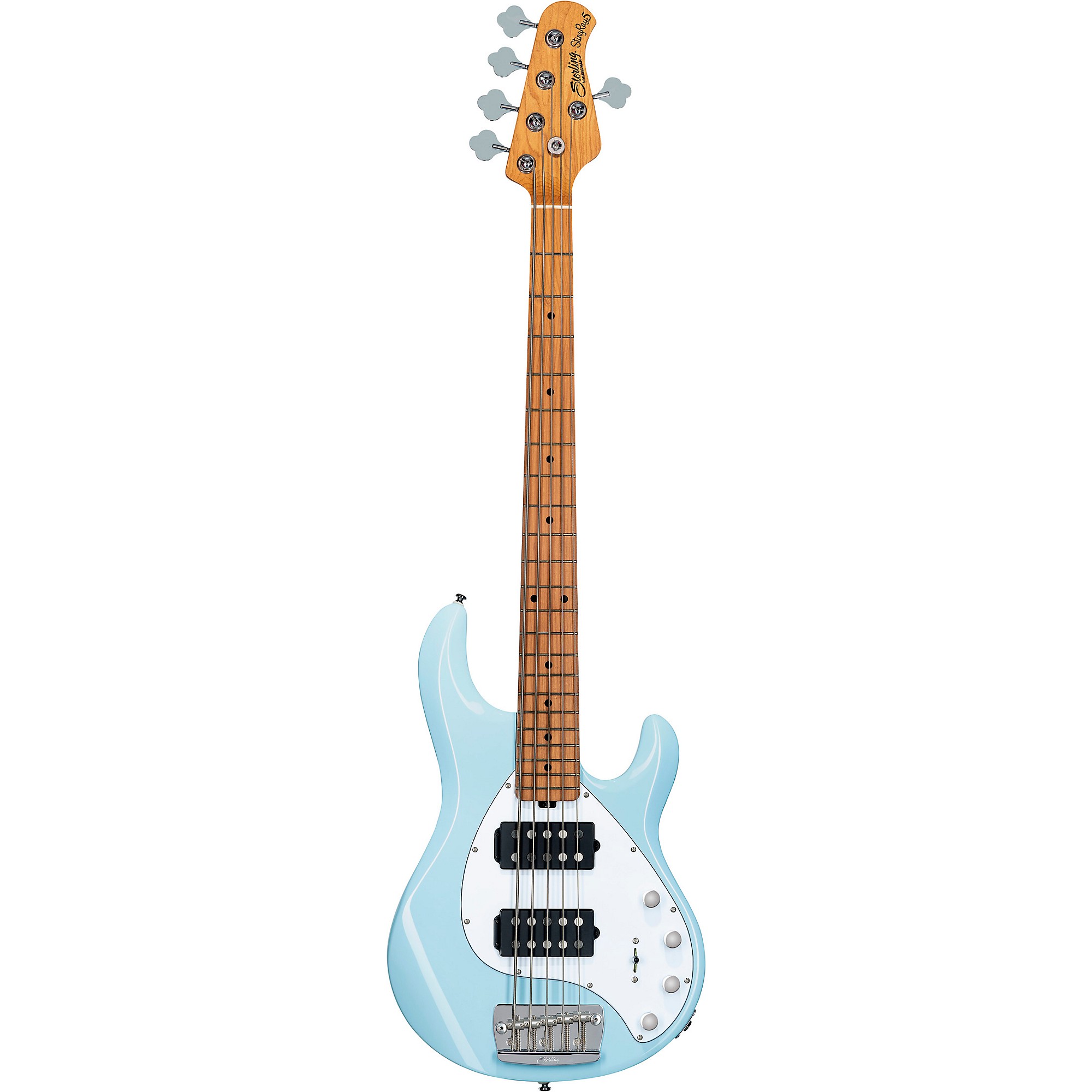 Sterling by Music Man StingRay 35HH Maple Fingerboard 5-String Electric  Bass Daphne Blue