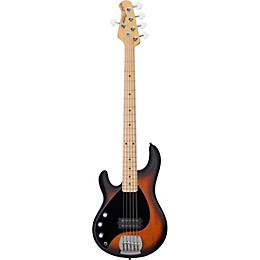 Sterling by Music Man StingRay Ray5LH Maple Fingerboard Left-Handed 5-String Electric Bass Vintage Sunburst