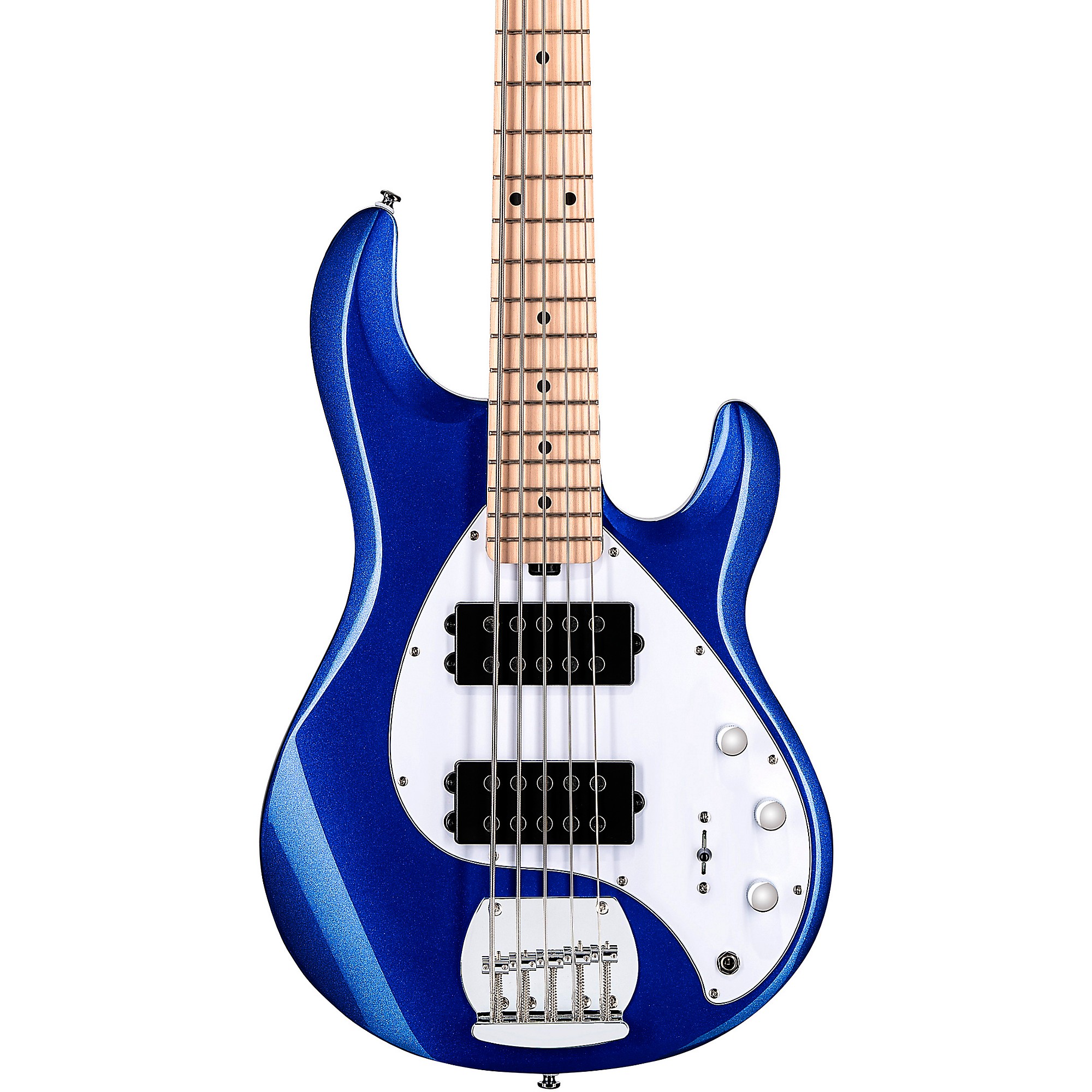 Sterling by Music Man StingRay Ray5HH Maple Fingerboard 5-String Electric  Bass Guitar Cobra Blue