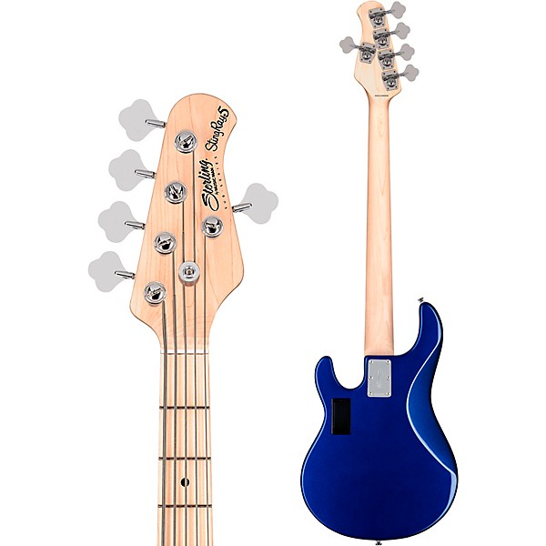 Sterling by Music Man StingRay Ray5HH Maple Fingerboard 5-String Electric Bass Guitar Cobra Blue