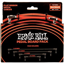 Ernie Ball Flat Ribbon Patch Cables Pedalboard Multi-Pack Black Ernie Ball Flat Ribbon Patch Cables Pedalboard Multi-Pack Red