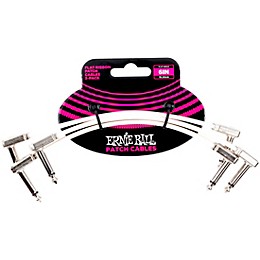 Ernie Ball Flat Ribbon 3-Pack Patch Cables 6 in. White