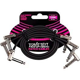 Ernie Ball Flat Ribbon 3-Pack Patch Cables 6 in. Black Ernie Ball Flat Ribbon 3-Pack Patch Cables 1 ft. Black