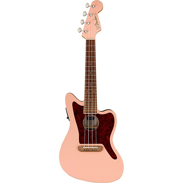 Fender Fullerton Jazzmaster Acoustic-Electric Ukulele Shell Pink