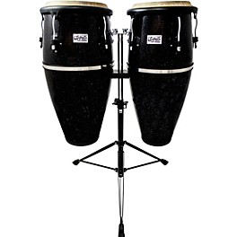 Toca Players Series Fiberglass Congas With Double Conga Stand 10 and 11 in. Black Sparkle