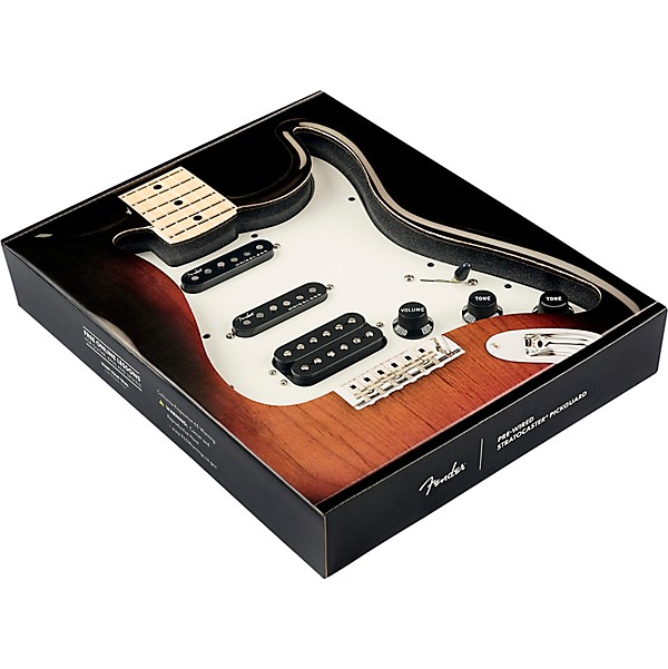 Open Box Fender Stratocaster HSS Shawbucker/G4 Pre-Wired Pickguard Level 1 White/Back/White