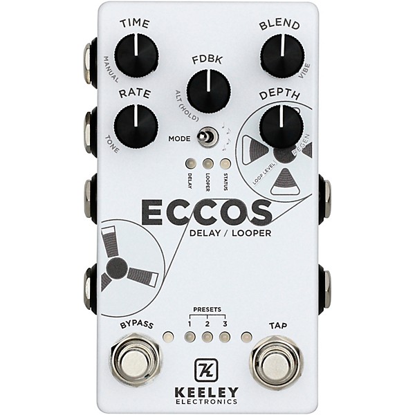 Open Box Keeley ECCOS Delay and Looper Effects Pedal Level 1 White
