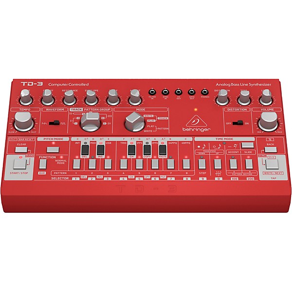 Behringer TD-3 Analog Bass Line Synthesizer Red