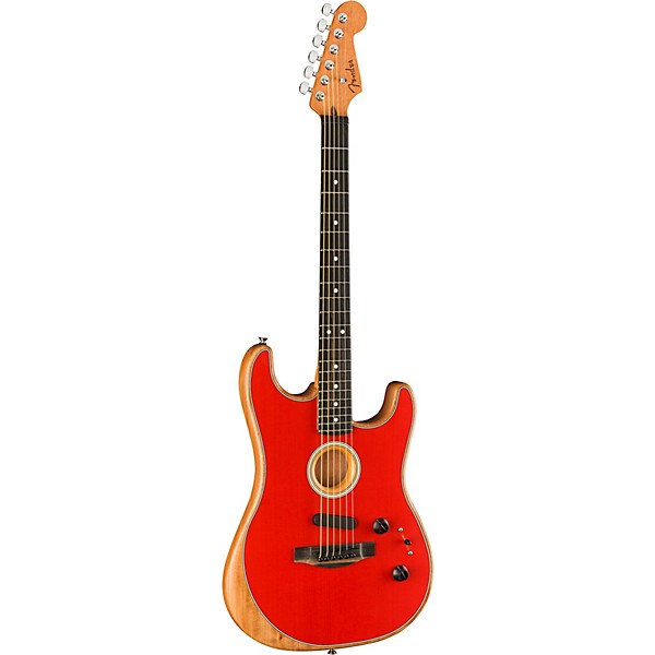Fender American Acoustasonic Stratocaster Acoustic-Electric Guitar Dakota Red