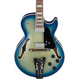 Ibanez GB10EM George Benson Hollowbody Electric Guitar Jet Blue Burst