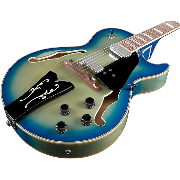 Ibanez GB10EM George Benson Hollowbody Electric Guitar Jet Blue Burst