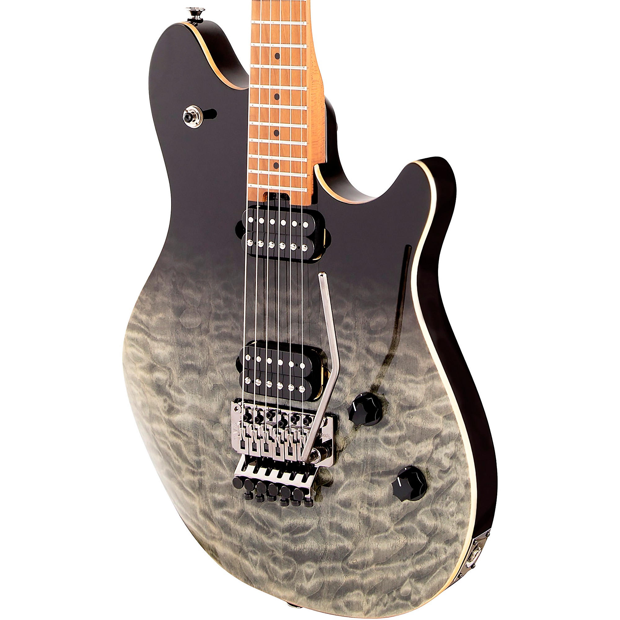 EVH Wolfgang WG Standard Quilt Maple Electric Guitar Black Fade