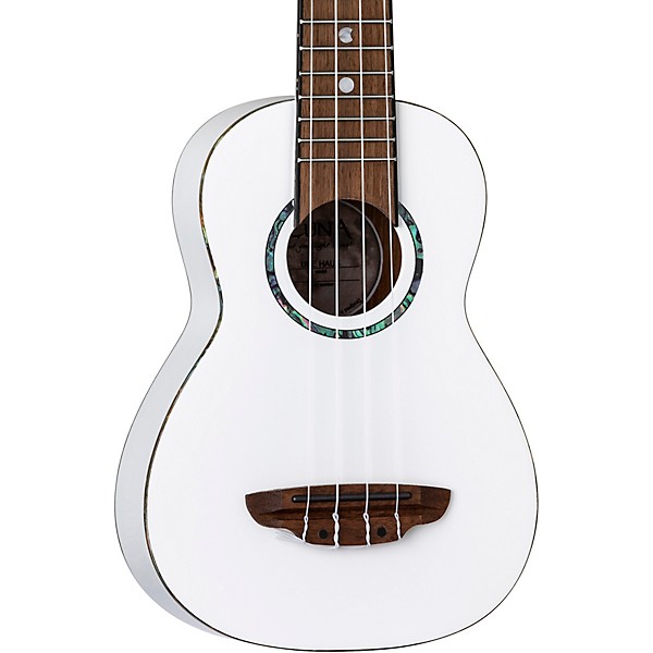 Luna Hau Snow Soprano Ukulele White