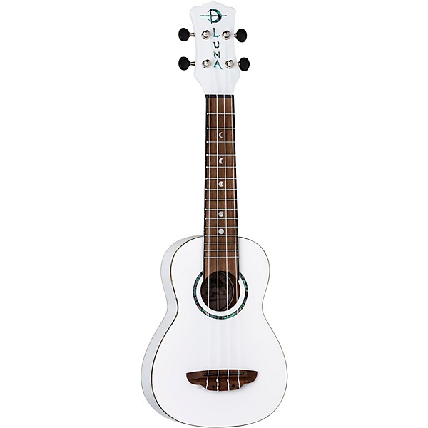 Luna Hau Snow Soprano Ukulele White