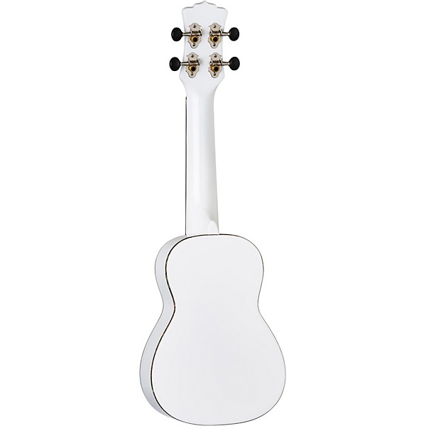 Luna Hau Snow Soprano Ukulele White