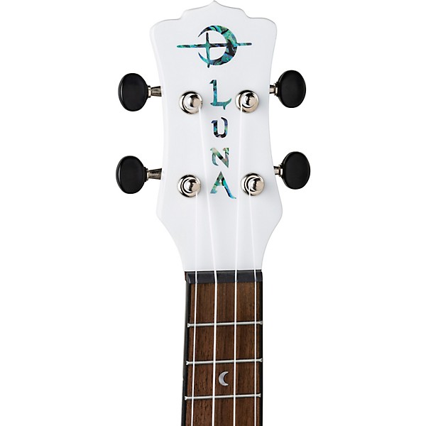 Luna Hau Snow Soprano Ukulele White