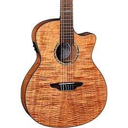 Luna High Tide Exotic Mahogany Nylon-String Acoustic-Electric Grand Concert Cutaway Guitar Satin Natural